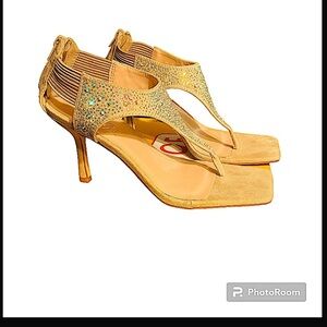 Rouge Helium Women’s Zeal Square Toe Slide In Crystal High Sandal Thong